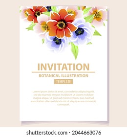 Romantic wedding invitation card. Wedding, marriage, bridal, birthday, Valentine's day.