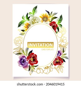 Romantic wedding invitation card. Wedding, marriage, bridal, birthday, Valentine's day.