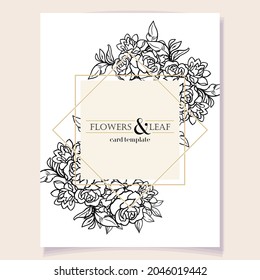 Romantic wedding invitation card. Wedding, marriage, bridal, birthday, Valentine's day.