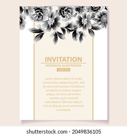 Romantic wedding invitation card. Wedding, marriage, bridal, birthday, Valentine's day.