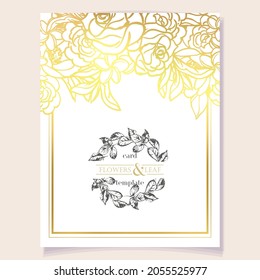 Romantic wedding invitation card. Wedding, marriage, bridal, birthday, Valentine's day.