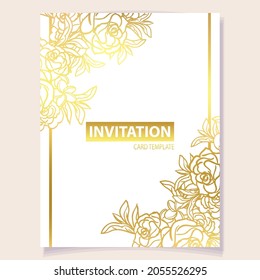 Romantic wedding invitation card. Wedding, marriage, bridal, birthday, Valentine's day.