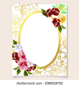 Romantic wedding invitation card. Wedding, marriage, bridal, birthday, Valentine's day.