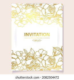 Romantic wedding invitation card. Wedding, marriage, bridal, birthday, Valentine's day.