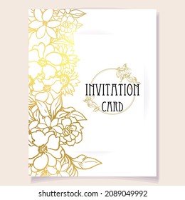 Romantic wedding invitation card. Wedding, marriage, bridal, birthday, Valentine's day.