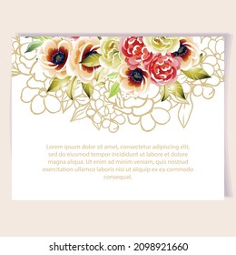 Romantic wedding invitation card. Wedding, marriage, bridal, birthday, Valentine's day.