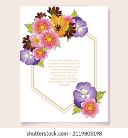Romantic wedding invitation card. Wedding, marriage, bridal, birthday, Valentine's day.