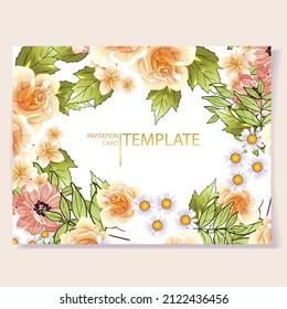 Romantic wedding invitation card. Wedding, marriage, bridal, birthday, Valentine's day.