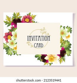 Romantic wedding invitation card. Wedding, marriage, bridal, birthday, Valentine's day.