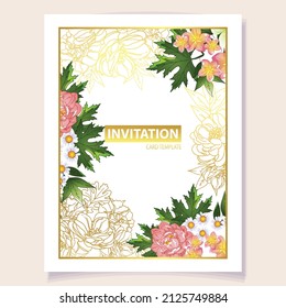 Romantic wedding invitation card. Wedding, marriage, bridal, birthday, Valentine's day.