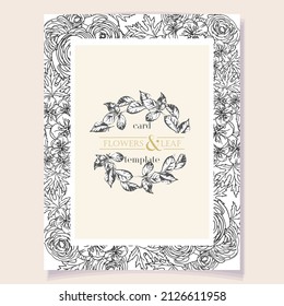 Romantic wedding invitation card. Wedding, marriage, bridal, birthday, Valentine's day.