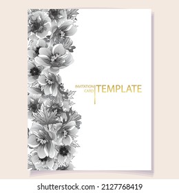 Romantic wedding invitation card. Wedding, marriage, bridal, birthday, Valentine's day.