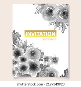 Romantic wedding invitation card. Wedding, marriage, bridal, birthday, Valentine's day.