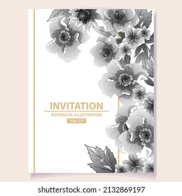 Romantic wedding invitation card. Wedding, marriage, bridal, birthday, Valentine's day.