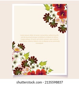 Romantic wedding invitation card. Wedding, marriage, bridal, birthday, Valentine's day.