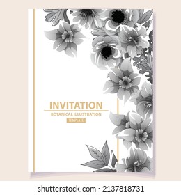 Romantic wedding invitation card. Wedding, marriage, bridal, birthday, Valentine's day.