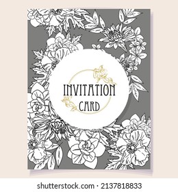 Romantic wedding invitation card. Wedding, marriage, bridal, birthday, Valentine's day.