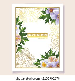 Romantic wedding invitation card. Wedding, marriage, bridal, birthday, Valentine's day.