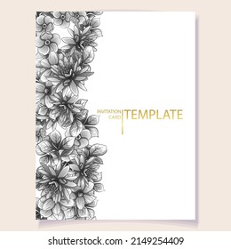 Romantic wedding invitation card. Wedding, marriage, bridal, birthday, Valentine's day.