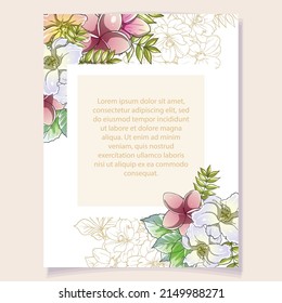 Romantic wedding invitation card. Wedding, marriage, bridal, birthday, Valentine's day.