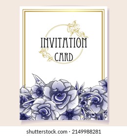 Romantic wedding invitation card. Wedding, marriage, bridal, birthday, Valentine's day.