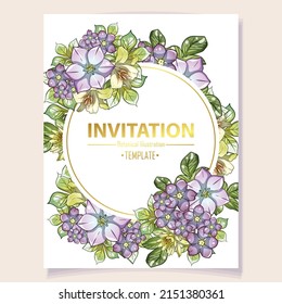 Romantic wedding invitation card. Wedding, marriage, bridal, birthday, Valentine's day.