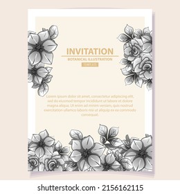 Romantic wedding invitation card. Wedding, marriage, bridal, birthday, Valentine's day.