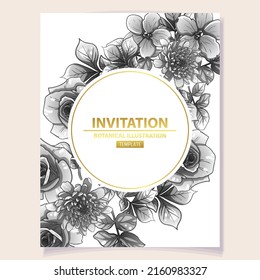 Romantic wedding invitation card. Wedding, marriage, bridal, birthday, Valentine's day.