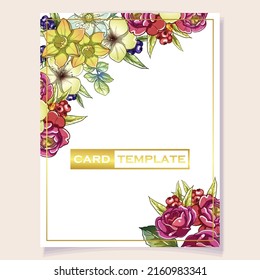 Romantic wedding invitation card. Wedding, marriage, bridal, birthday, Valentine's day.