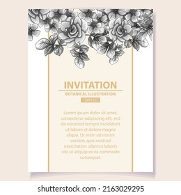 Romantic wedding invitation card. Wedding, marriage, bridal, birthday, Valentine's day.