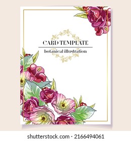 Romantic wedding invitation card. Wedding, marriage, bridal, birthday, Valentine's day.