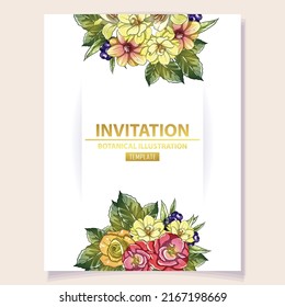 Romantic wedding invitation card. Wedding, marriage, bridal, birthday, Valentine's day.