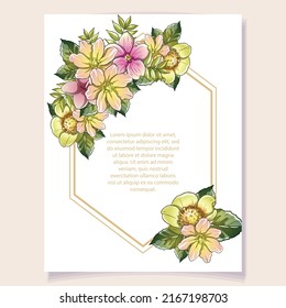Romantic wedding invitation card. Wedding, marriage, bridal, birthday, Valentine's day.