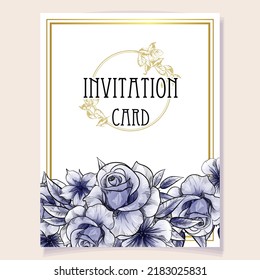Romantic wedding invitation card. Wedding, marriage, bridal, birthday, Valentine's day.