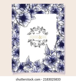 Romantic wedding invitation card. Wedding, marriage, bridal, birthday, Valentine's day.