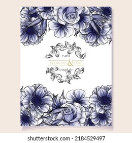 Romantic wedding invitation card. Wedding, marriage, bridal, birthday, Valentine's day.