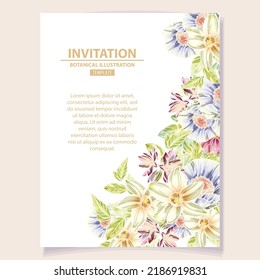 Romantic wedding invitation card. Wedding, marriage, bridal, birthday, Valentine's day.