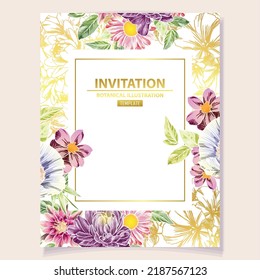 Romantic wedding invitation card. Wedding, marriage, bridal, birthday, Valentine's day.