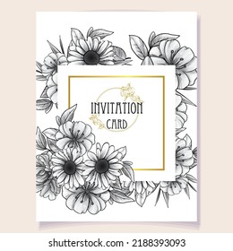 Romantic wedding invitation card. Wedding, marriage, bridal, birthday, Valentine's day.