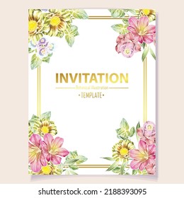 Romantic wedding invitation card. Wedding, marriage, bridal, birthday, Valentine's day.