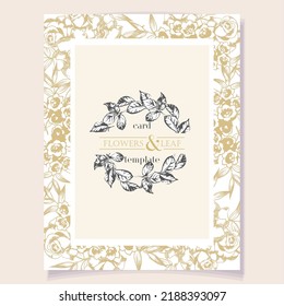 Romantic wedding invitation card. Wedding, marriage, bridal, birthday, Valentine's day.