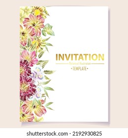 Romantic wedding invitation card. Wedding, marriage, bridal, birthday, Valentine's day.