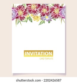 Romantic wedding invitation card. Wedding, marriage, bridal, birthday, Valentine's day.