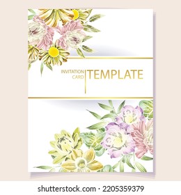 Romantic wedding invitation card. Wedding, marriage, bridal, birthday, Valentine's day.