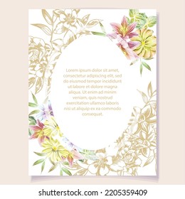 Romantic wedding invitation card. Wedding, marriage, bridal, birthday, Valentine's day.