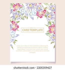 Romantic wedding invitation card. Wedding, marriage, bridal, birthday, Valentine's day.