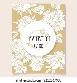 Romantic wedding invitation card. Wedding, marriage, bridal, birthday, Valentine's day.