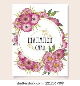 Romantic wedding invitation card. Wedding, marriage, bridal, birthday, Valentine's day.