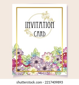 Romantic wedding invitation card. Wedding, marriage, bridal, birthday, Valentine's day.