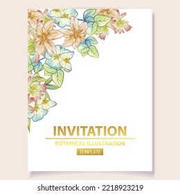 Romantic wedding invitation card. Wedding, marriage, bridal, birthday, Valentine's day.